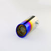 Down view of Exhaust Tip 51mm Stainless Steel blue Angle-cut Rolled Tip B1X