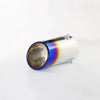 Front view of Exhaust Muffler 76mm Bolt-on Stainless Steel roasted blue Angle-cut Tip B666