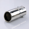 Front view of Exhaust Mufflers 70mm Stainless Steel silver Angle-cut Rolled Tip A6