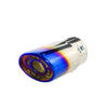 Horizontal view of Exhaust Mufflers 63mm Stainless Steel blue Round cut intercooled Tip B1422