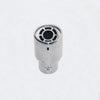 Vertical view of Exhaust Muffler 63mm Stainless Steel silver Round cut intercooled Tip A1442
